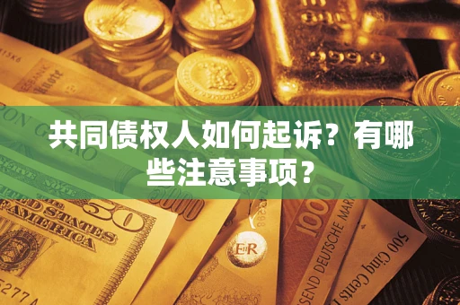 济南共同债权人如何起诉？有哪些注意事项？